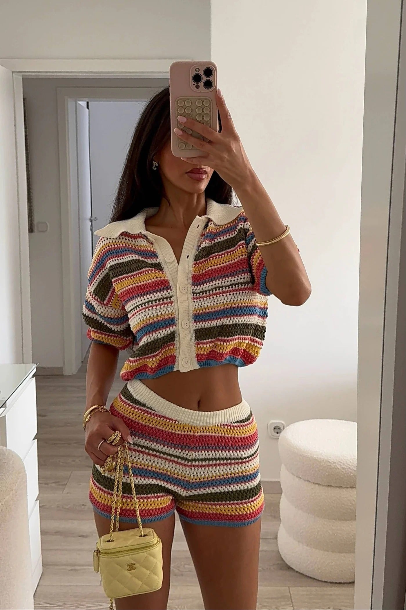 Iris gestreiftes Häkel-Co-ord-Set