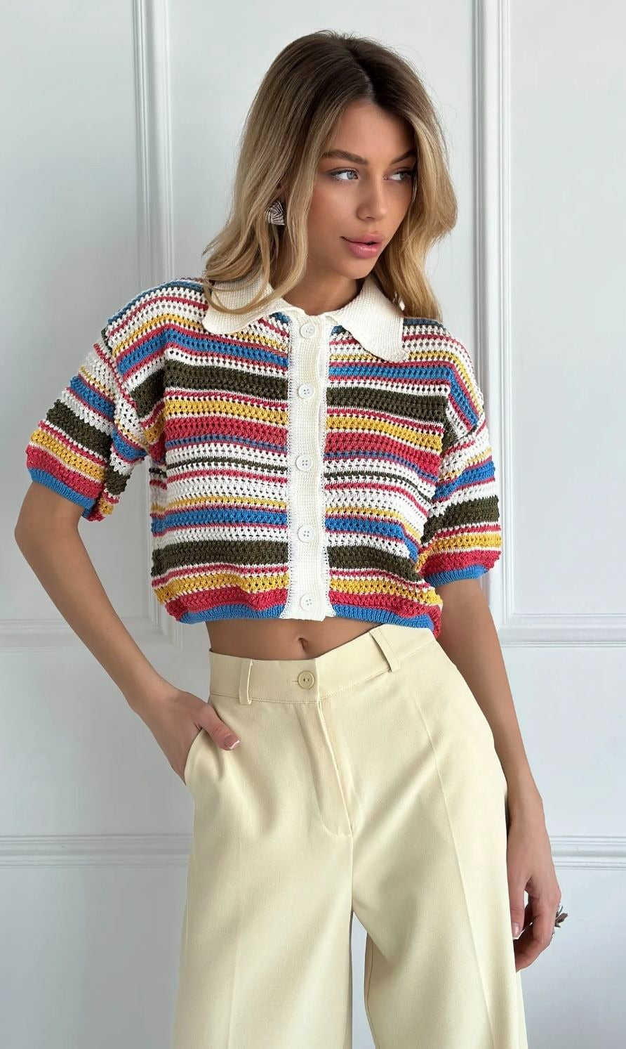 Iris gestreiftes Häkel-Co-ord-Set