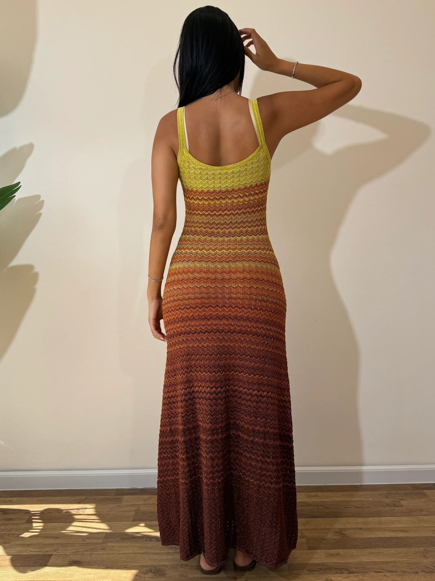 Margot gestricktes Maxi-Kleid Sunset