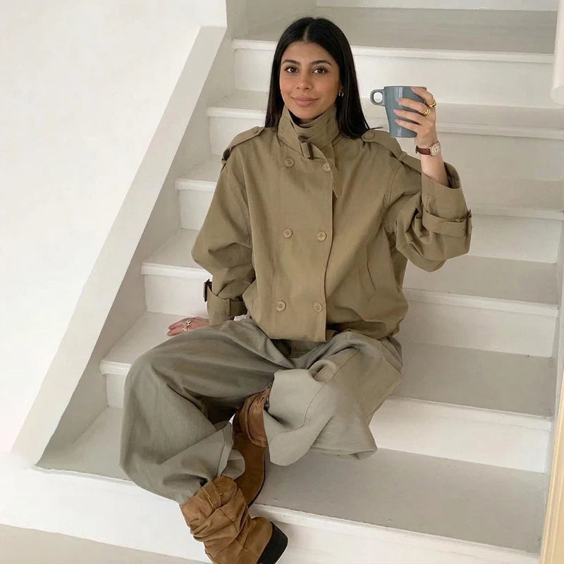 Rachel Utility Cropped Trenchcoat