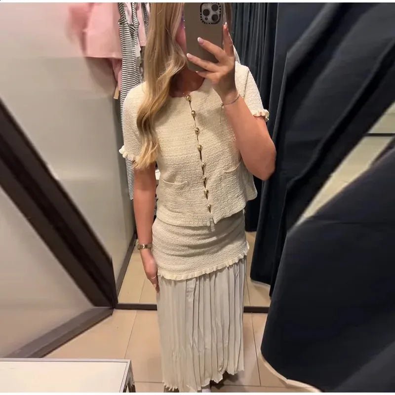 ZEYA - Maxine Knitted Tank Pleated Skirt Set