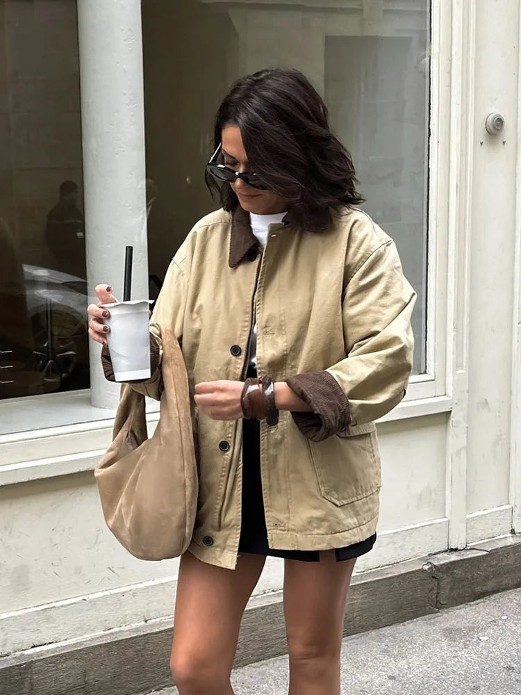 Fiona Vintage Utility Canvas Jacke