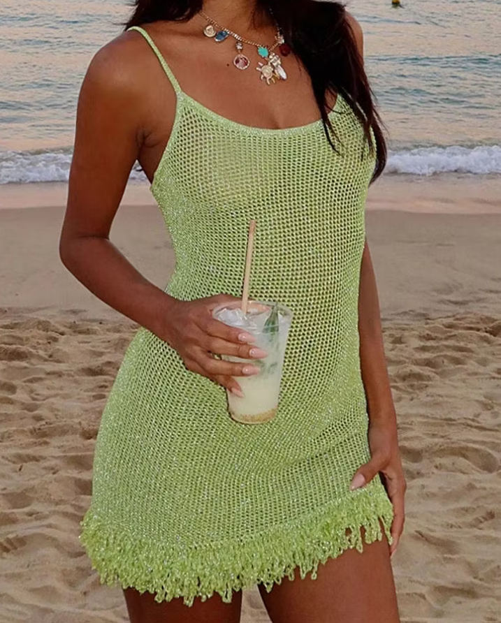 Candice Mesh Strick Bodycon Kleid