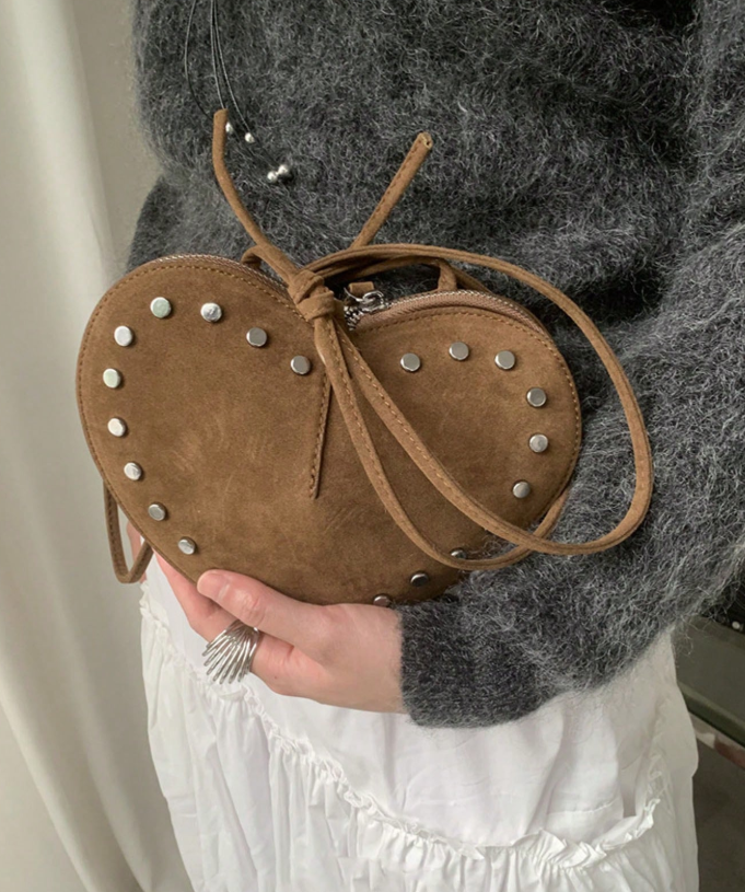 Esther Vintage Crossbody-Tasche aus Kunstveloursleder