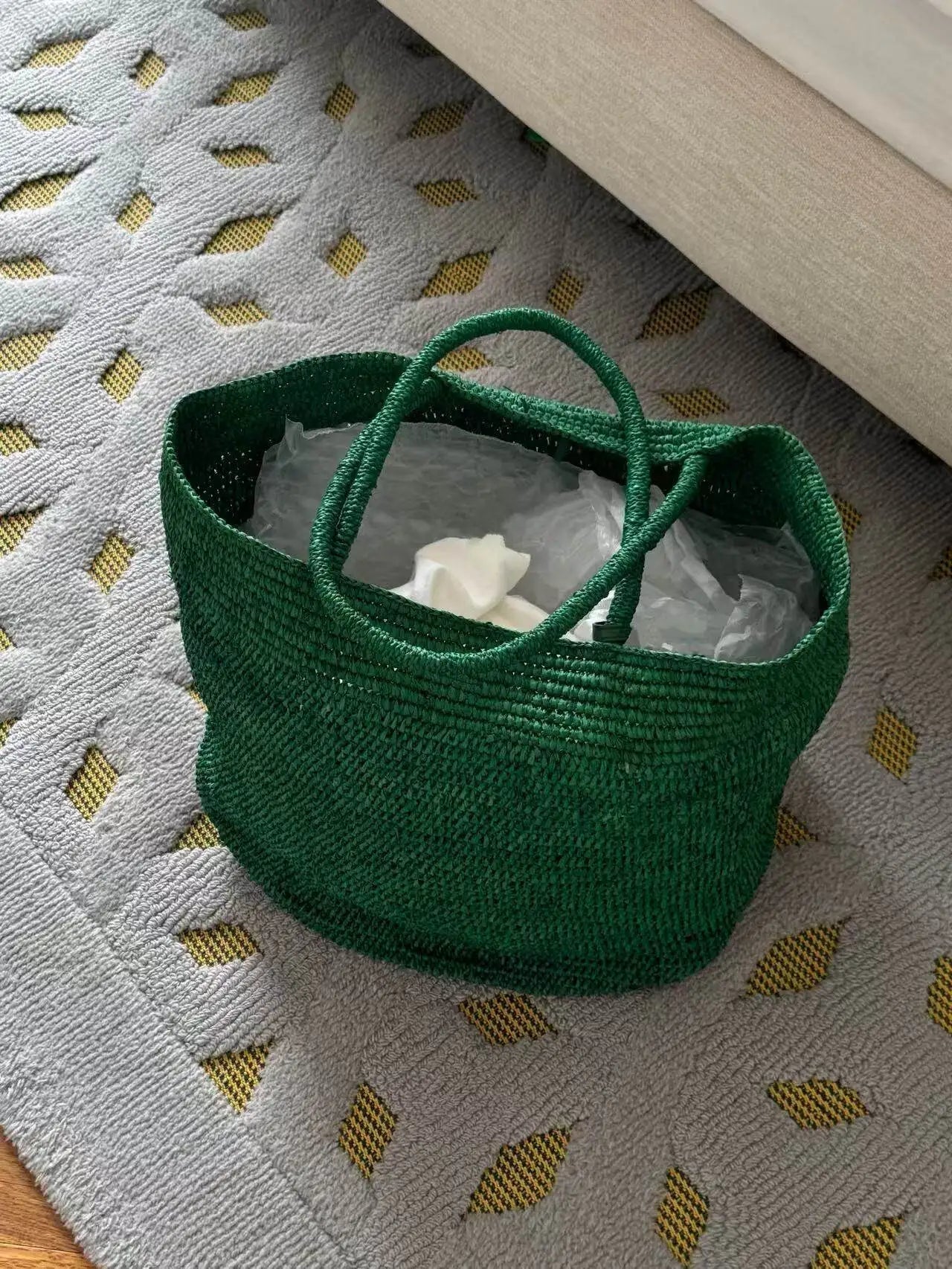 Vivienne handgewebte Rattan-Tasche
