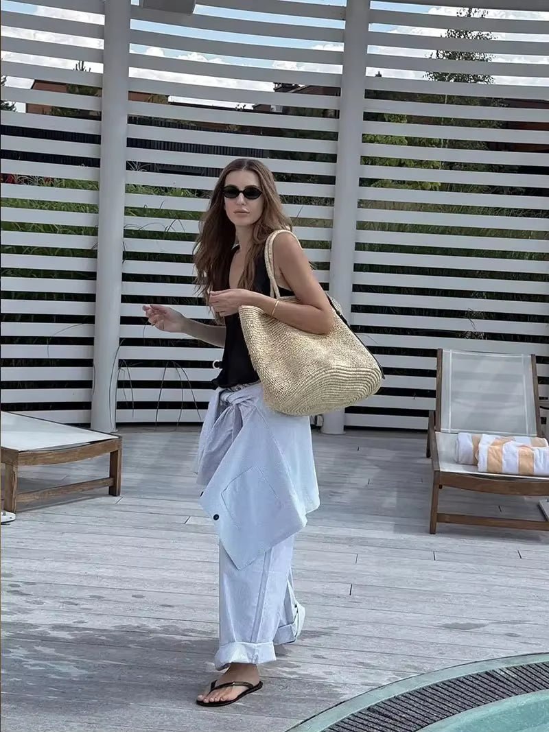 Vivienne handgewebte Rattan-Tasche