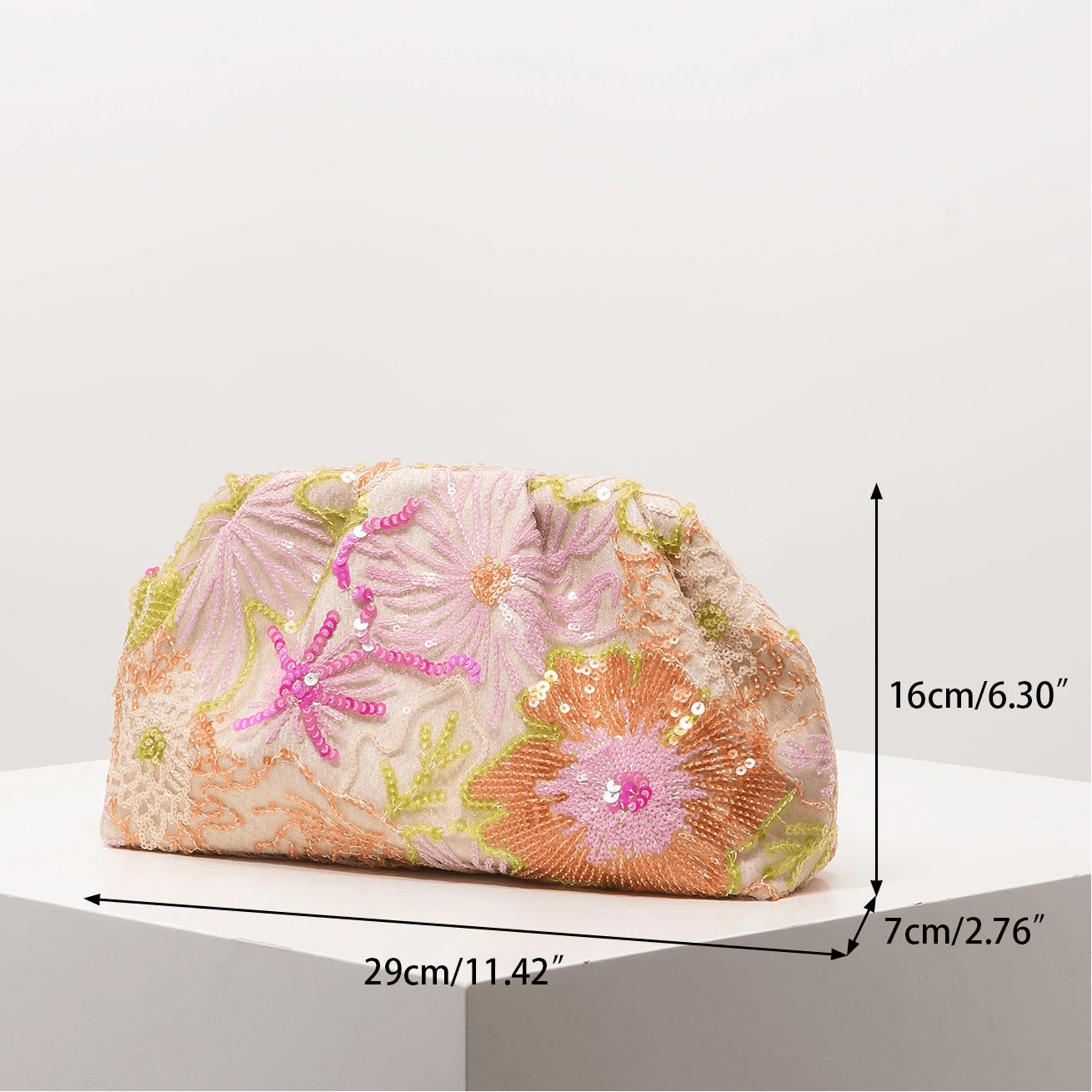 Violette Pailletten-Clutch