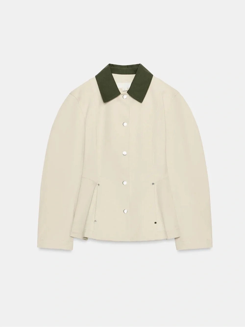 Ruth Peplum-Jacke mit Kontrastkragen