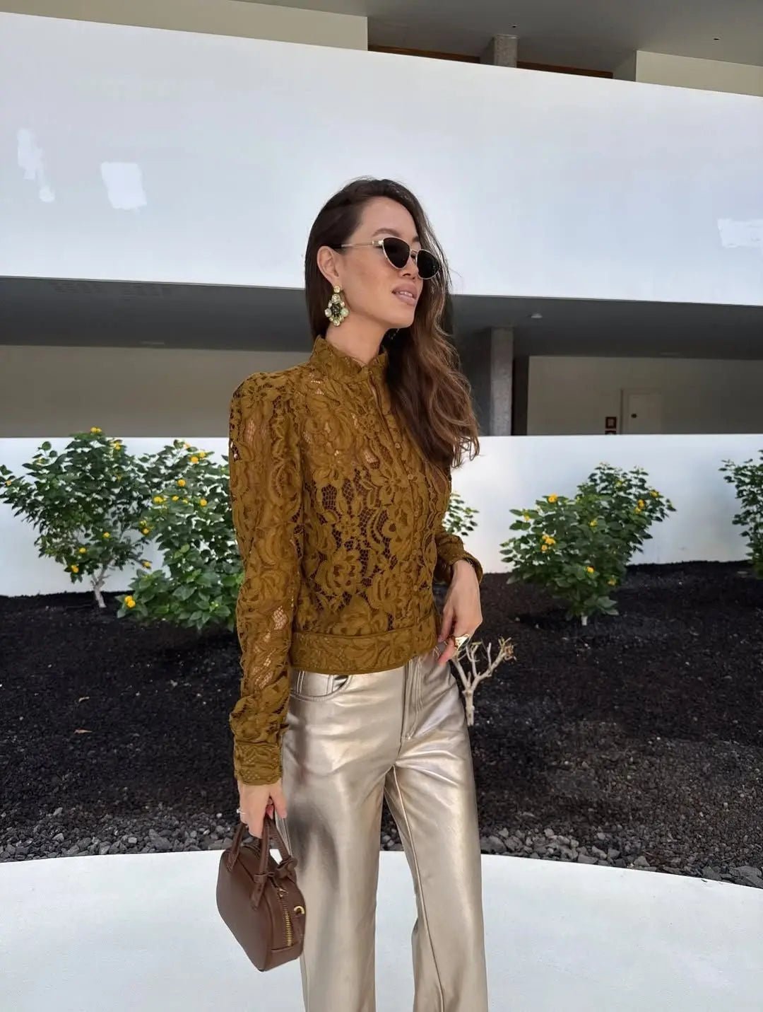 Hannah Spitzenbluse aus transparenter Spitze