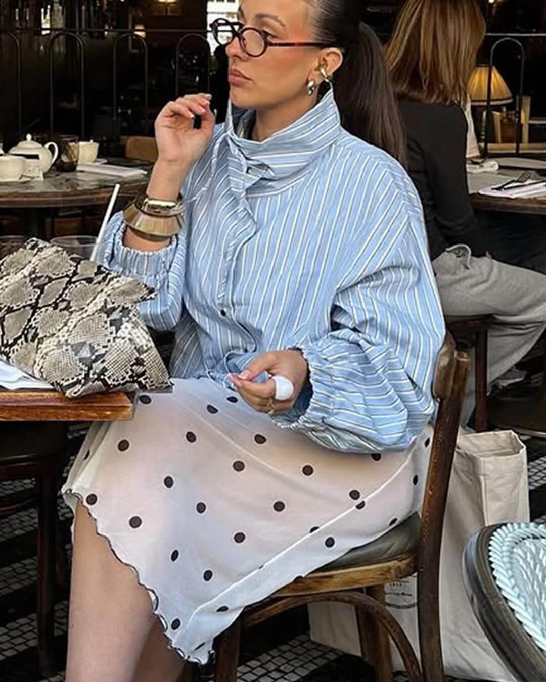 Lucy Gestreiftes High-Neck-Shirt