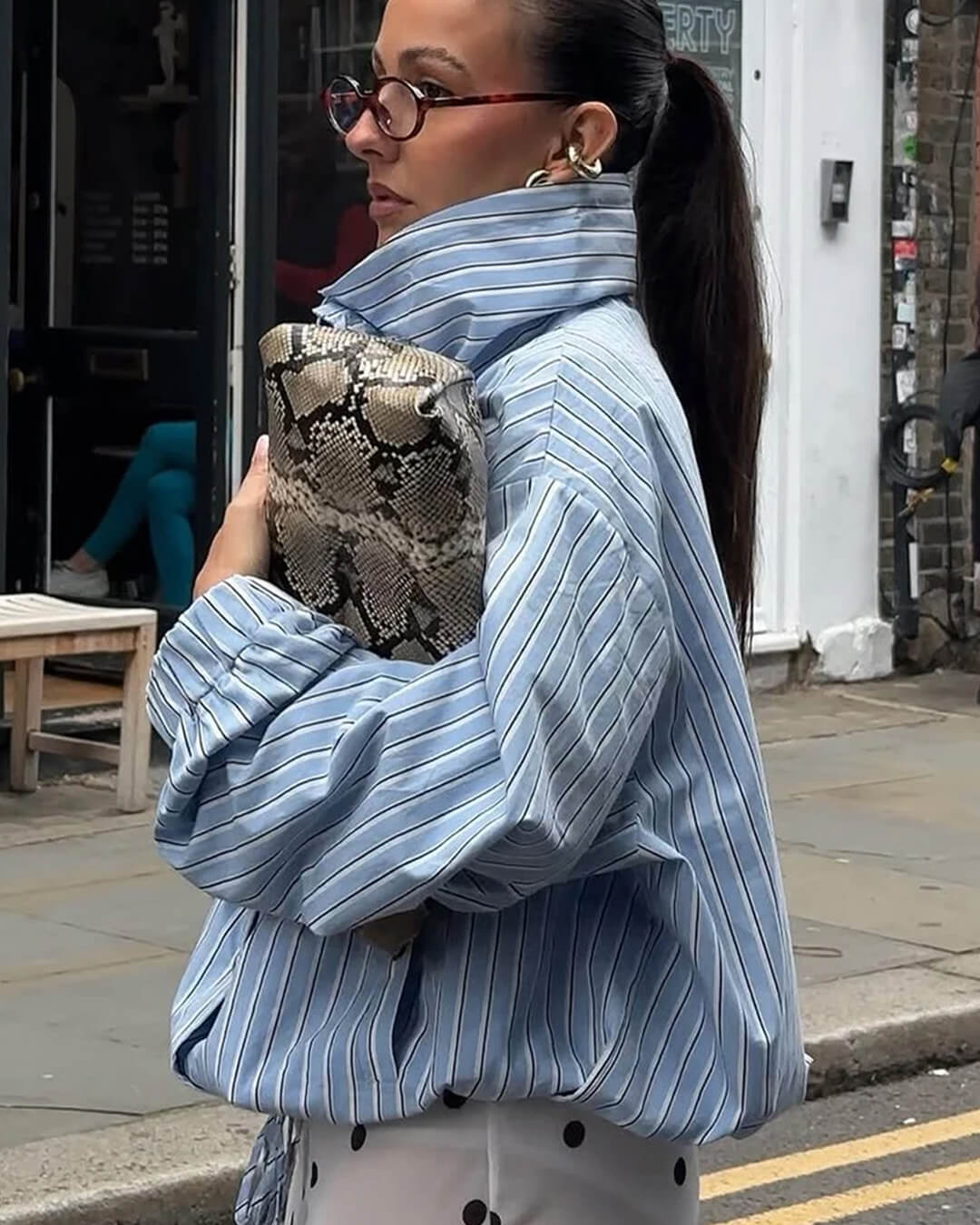 Lucy Gestreiftes High-Neck-Shirt