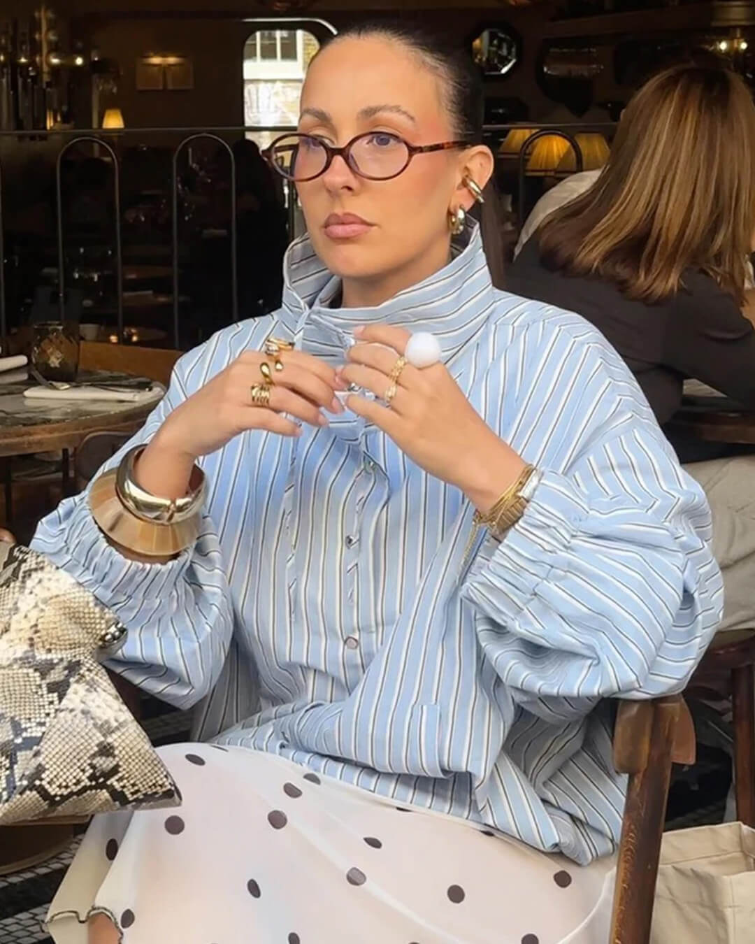 Lucy Gestreiftes High-Neck-Shirt