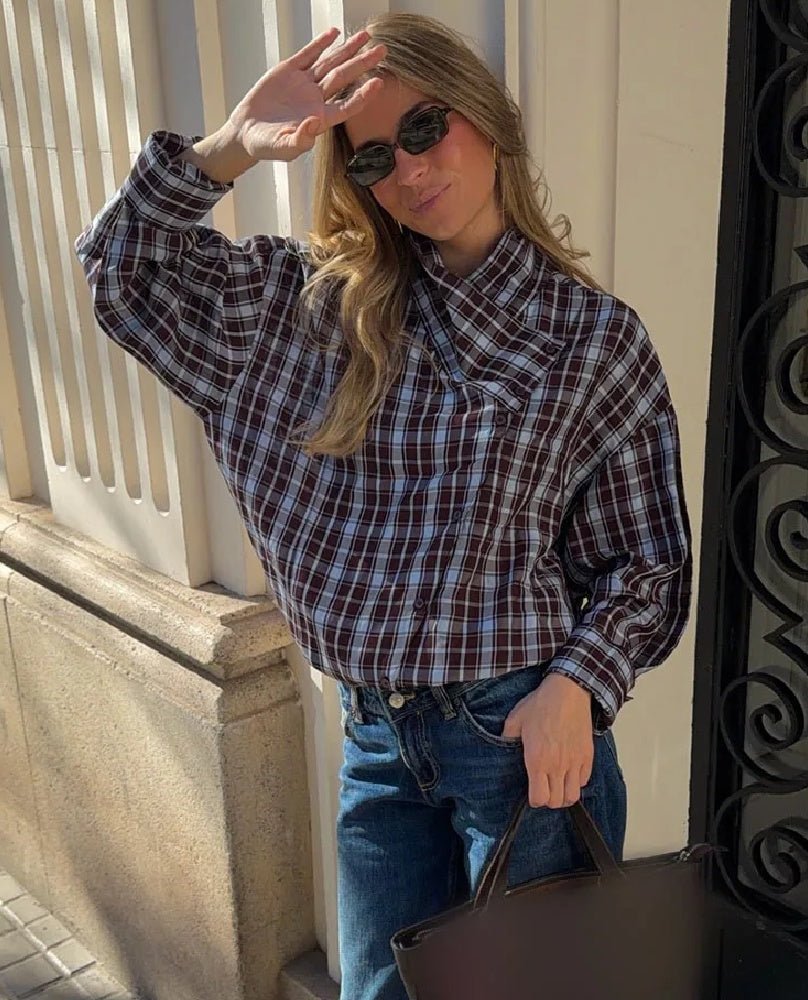 Monica Karo-Popeline-Wickelbluse