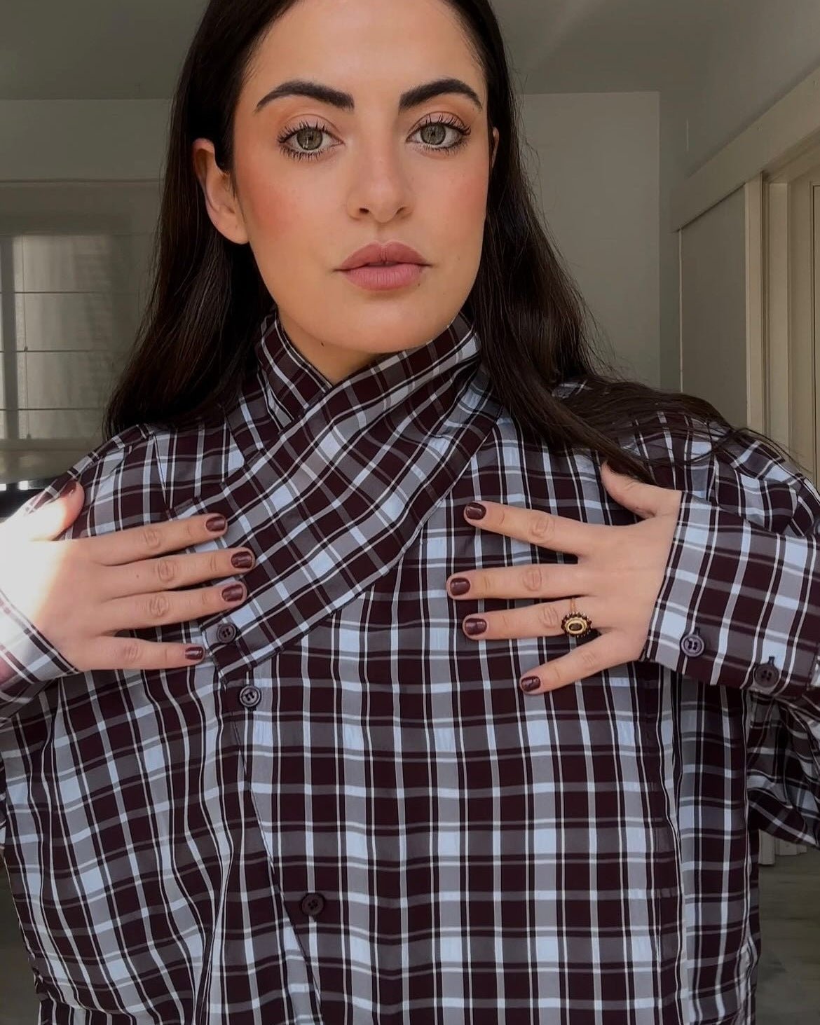 Monica Karo-Popeline-Wickelbluse