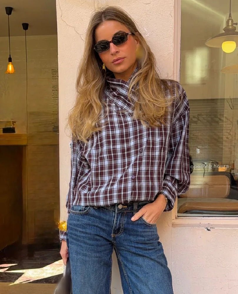 Monica Karo-Popeline-Wickelbluse