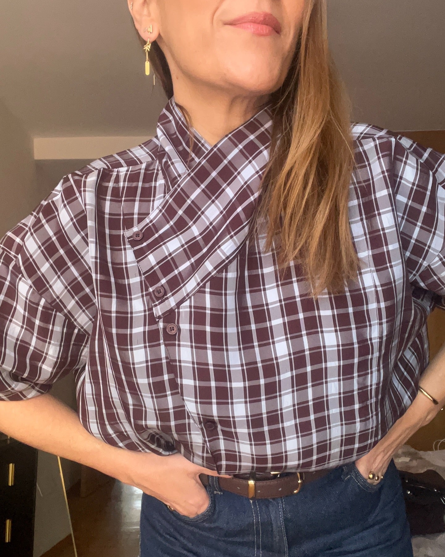 Monica Karo-Popeline-Wickelbluse