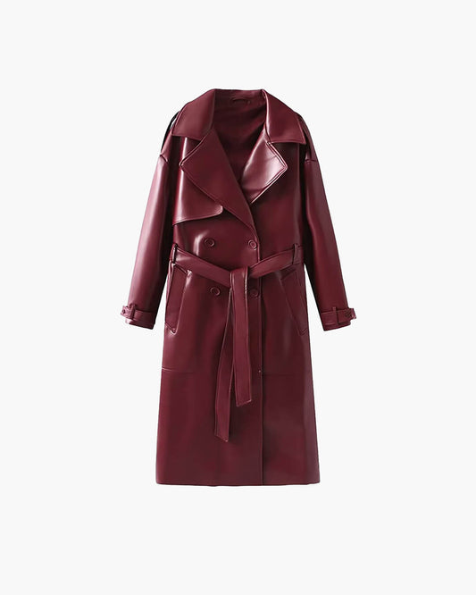 Connie Maxi-Trenchcoat aus Kunstleder