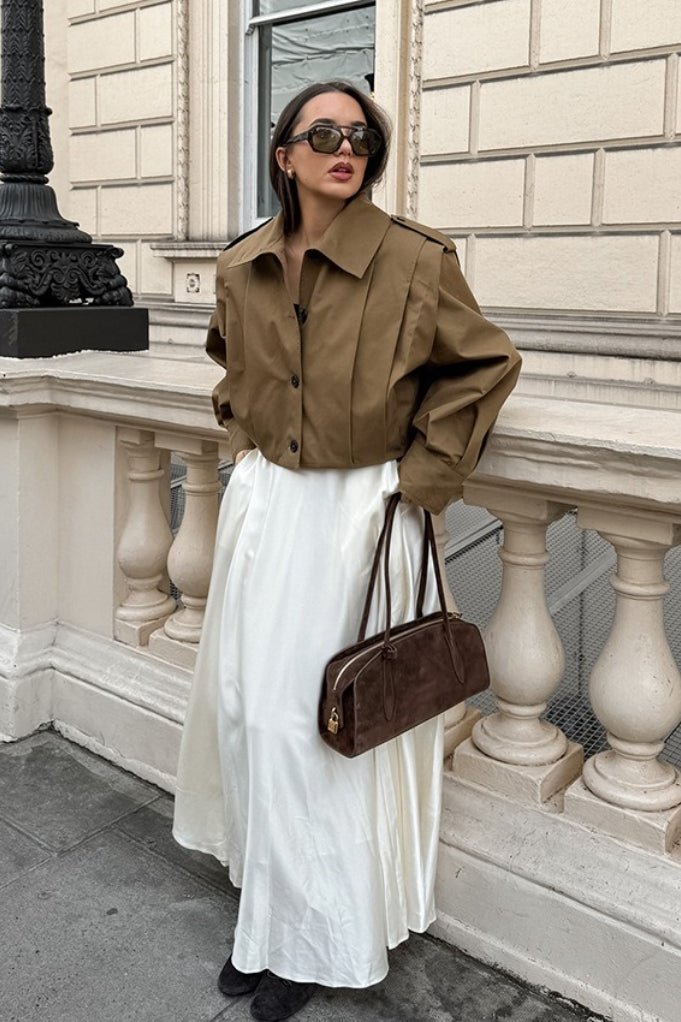 Julia Cropped Utility-Jacke mit Falten