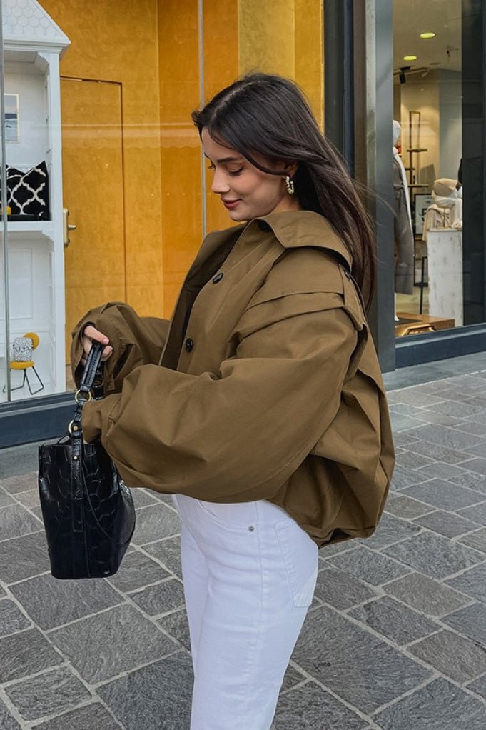 Julia Cropped Utility-Jacke mit Falten