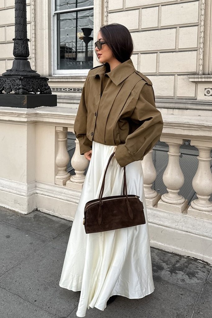 Julia Cropped Utility-Jacke mit Falten