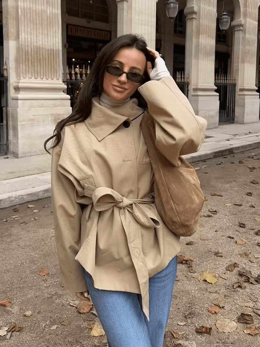 Helena Asymmetrischer Trenchcoat mit Gürtel