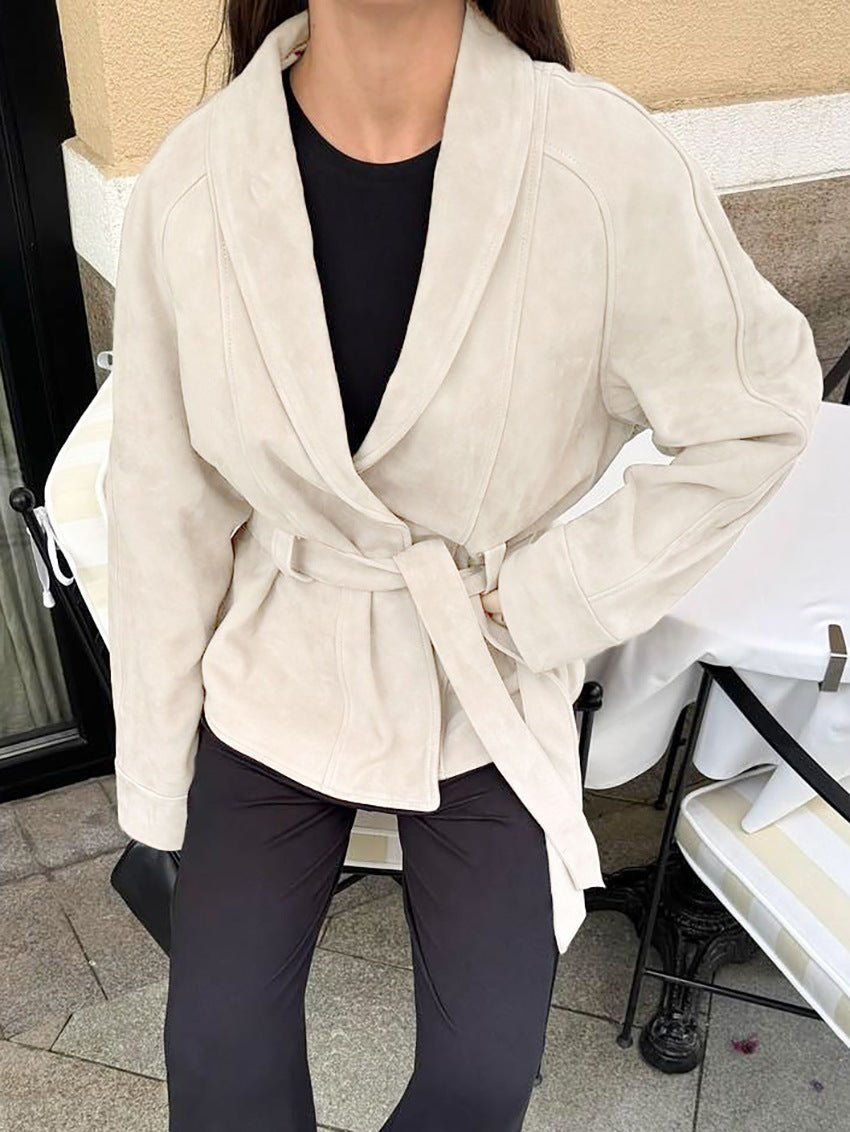 Annie Belted Suede Trench Coat