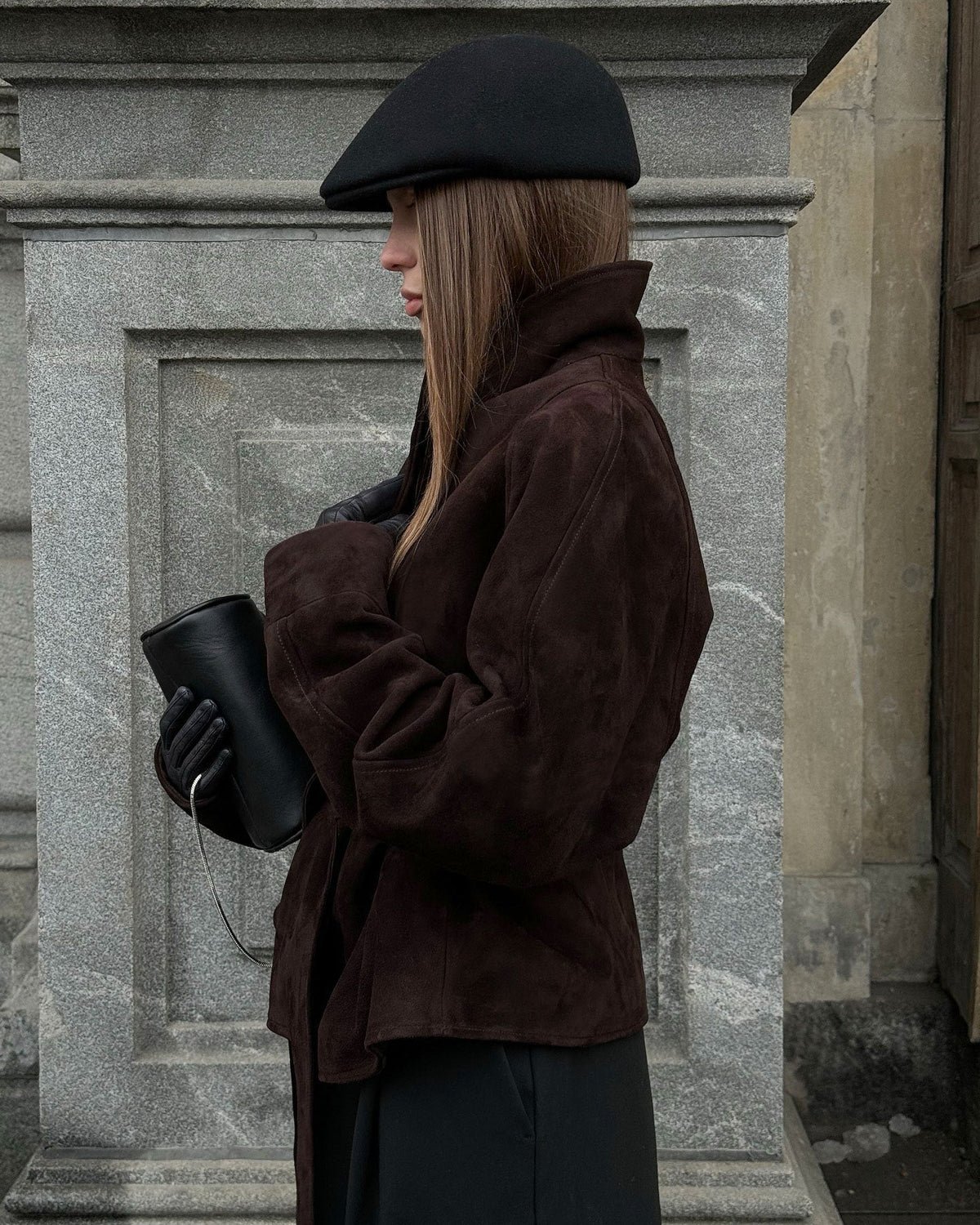 Annie Belted Suede Trench Coat