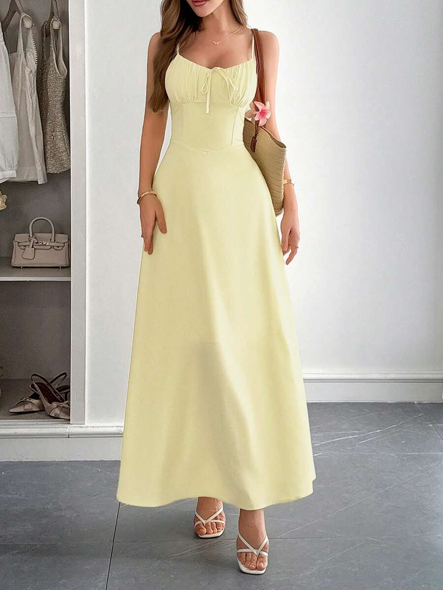 Aleana Maxikleid mit geraffter Taille