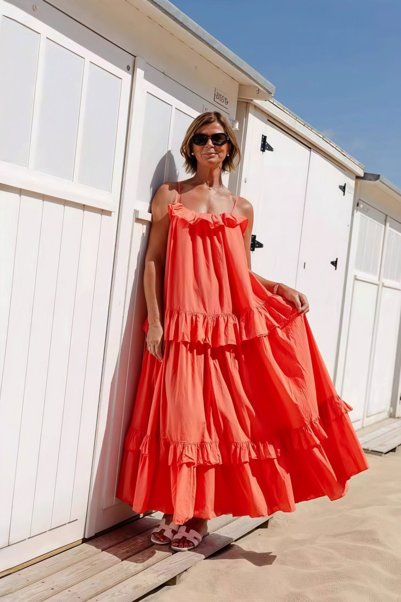 Sophia Rüschen-Saum Maxikleid