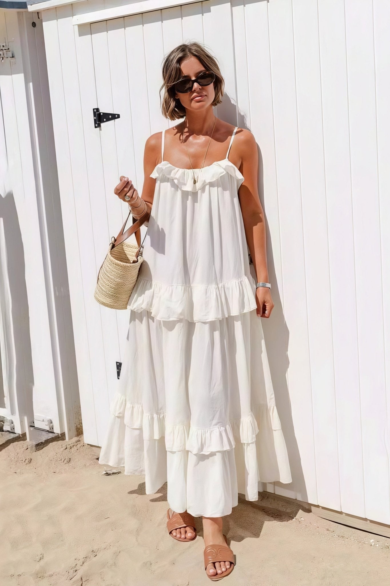 Sophia Rüschen-Saum Maxikleid