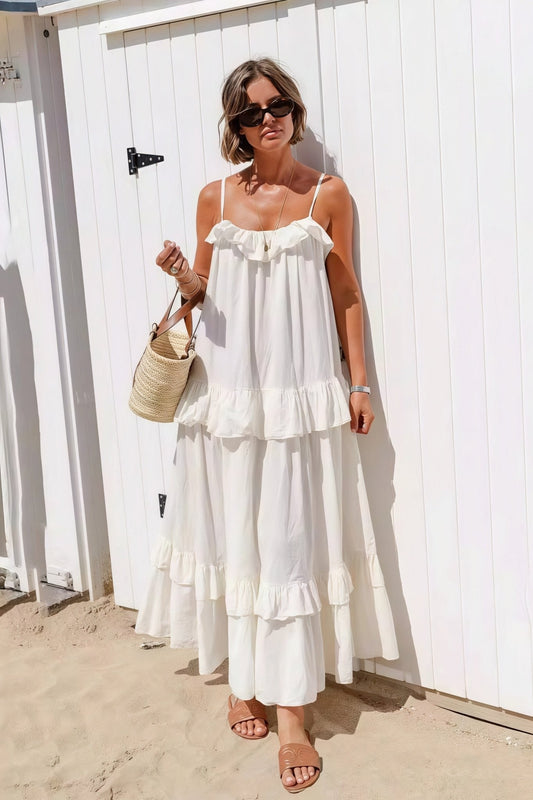 Sophia Rüschen-Saum Maxikleid
