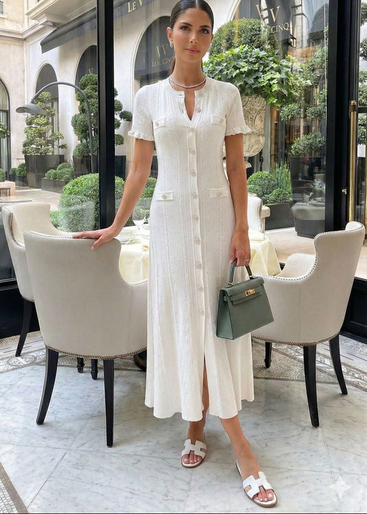 Margot Strick-Midikleid mit Knopfleiste vorn