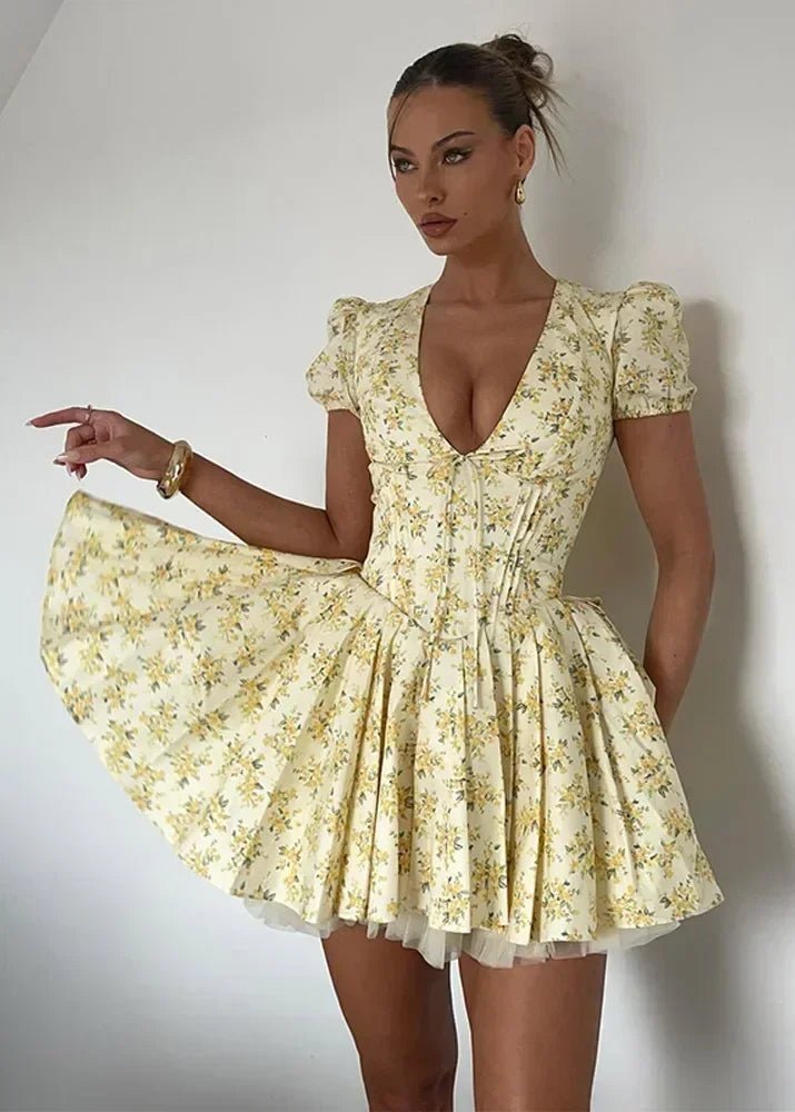 Lory V‑Ausschnitt Minikleid