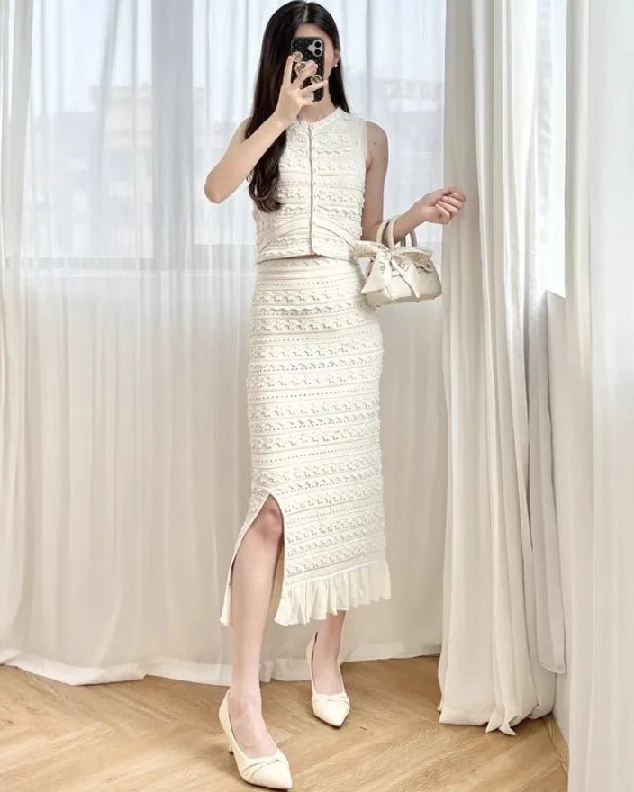 Sophia Blüten-Strickweste-Set