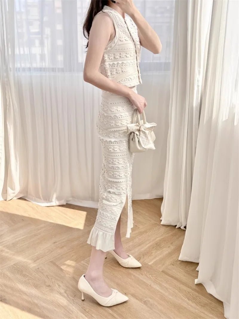 Sophia Blüten-Strickweste-Set