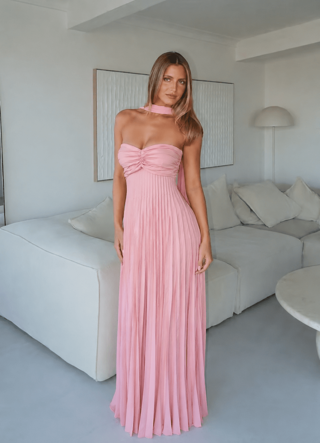 Ilaria Mesh Maxi-Kleid mit Schal