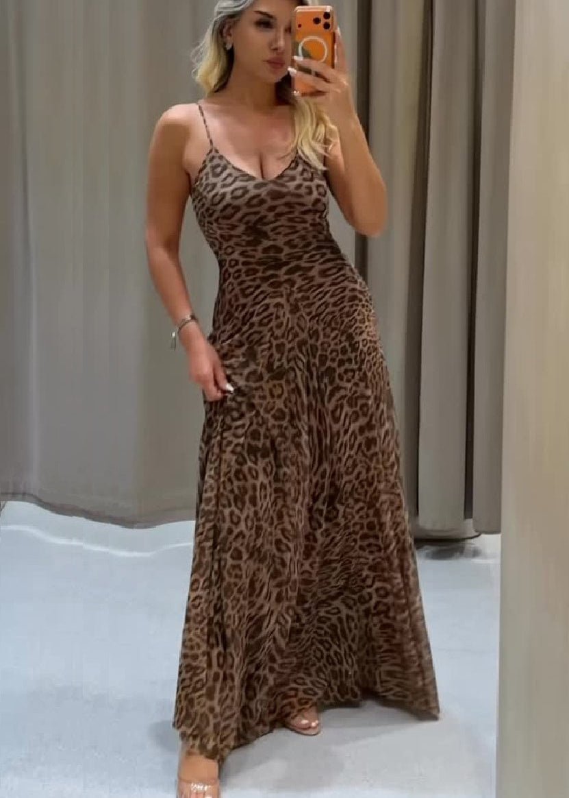 Lara Maxikleid mit Leopardenmuster
