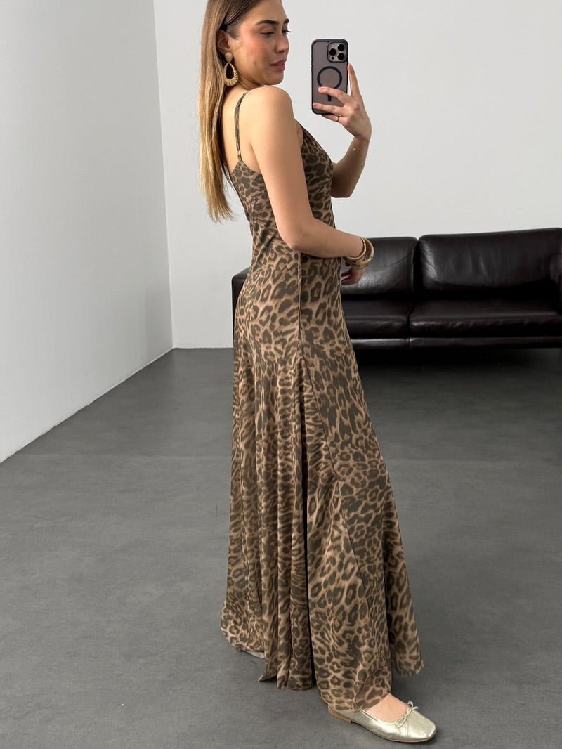 Lara Maxikleid mit Leopardenmuster