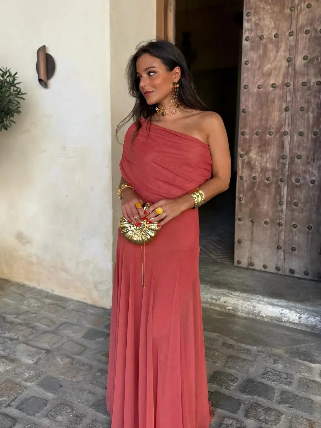 Cecile Carmen-Rüschend Maxikleid