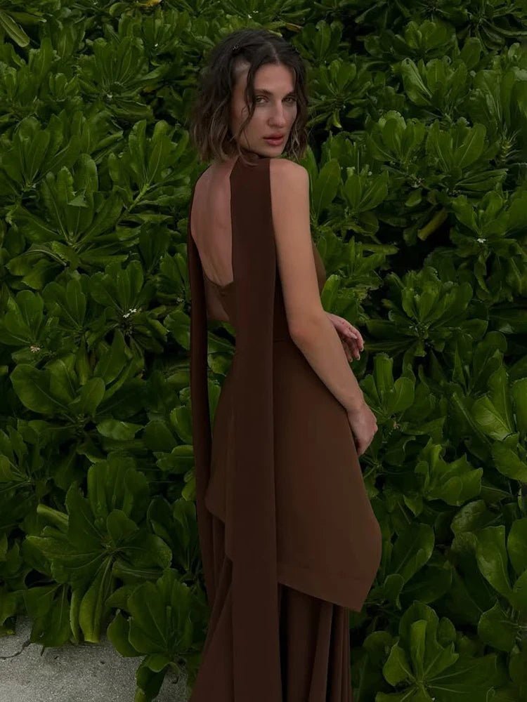 Valentina Mesh Trägerloses Maxikleid