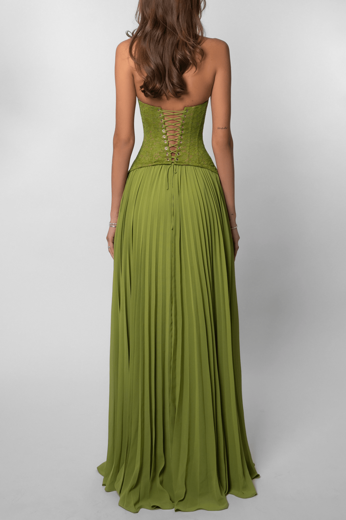 Miranda Pleated Corset Maxi Dress