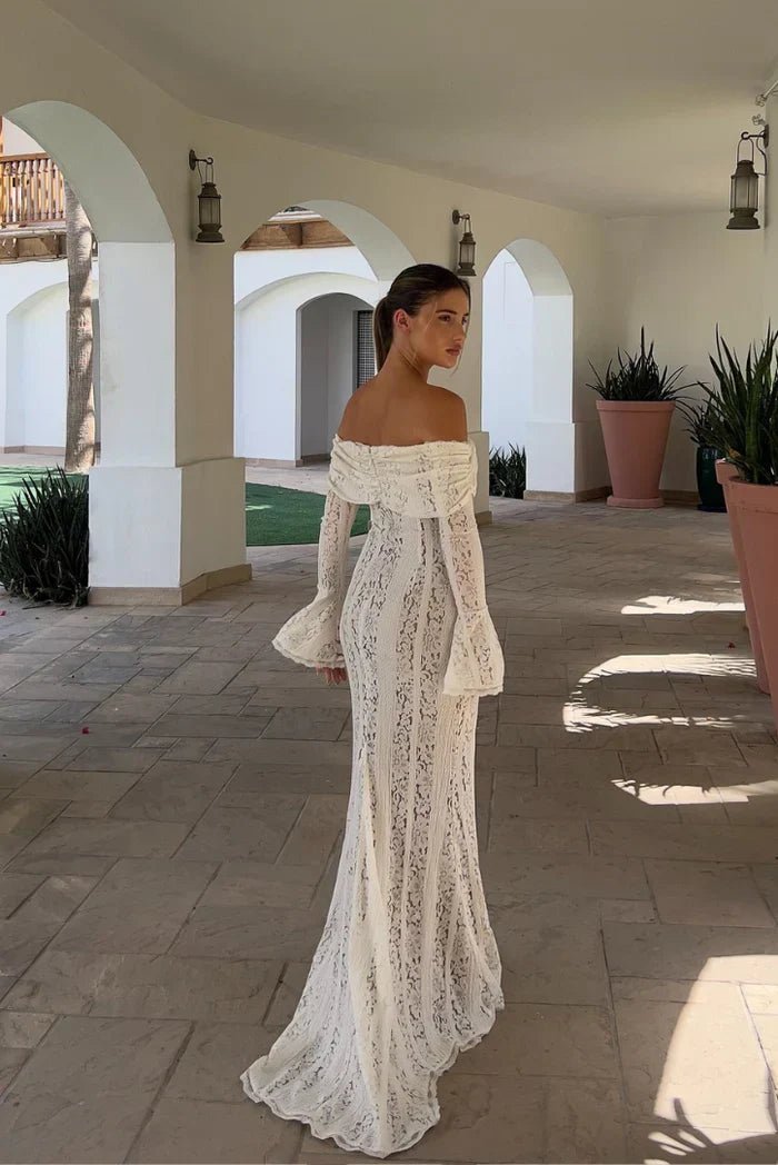 Ivy Off-Shoulder Spitzen-Maxikleid