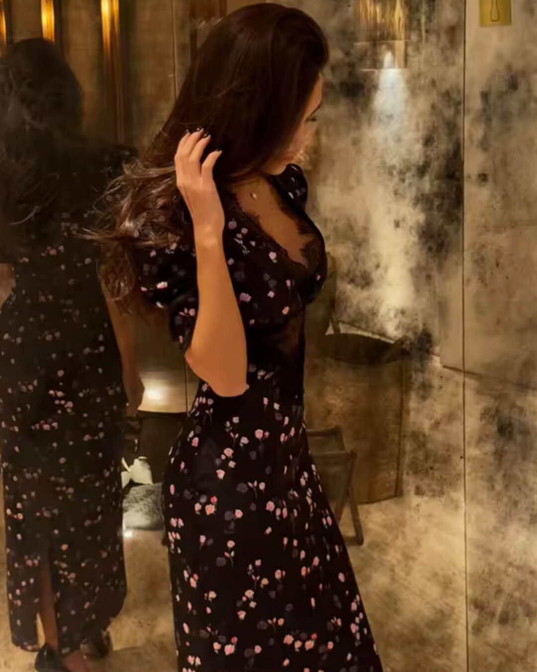 Celeste Puffärmel-Spitzenkleid