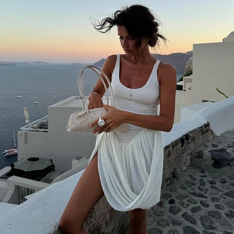 Sophia Ärmelloses Drapiertes Minikleid