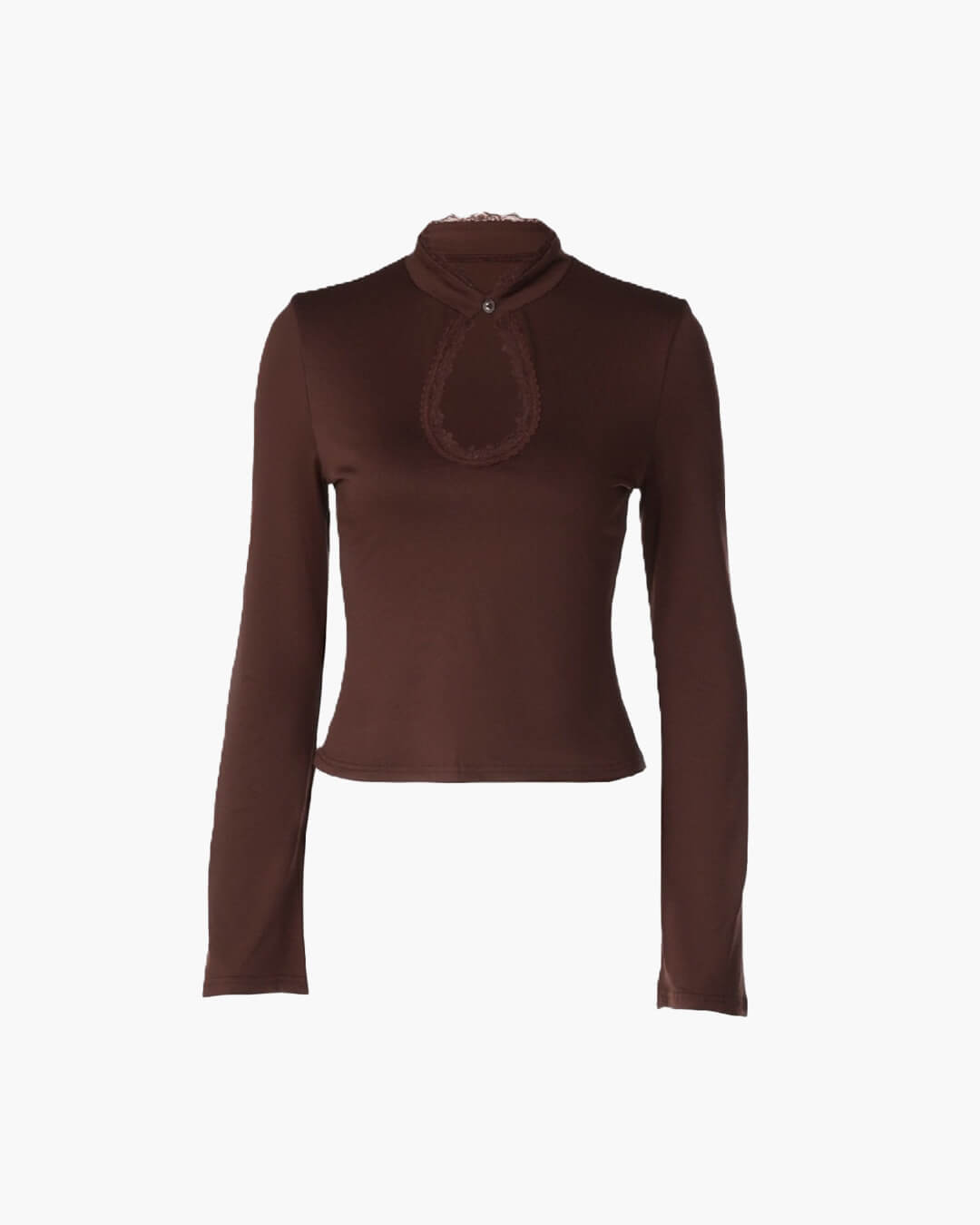 Rose High Neck Keyhole Blouse