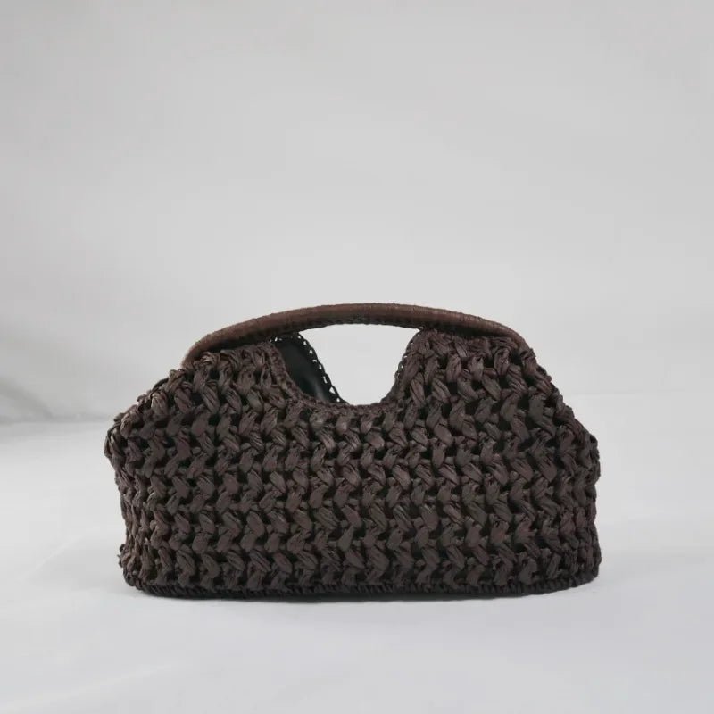 Sophia Geflochtene Stroh-Muschel-Clutch