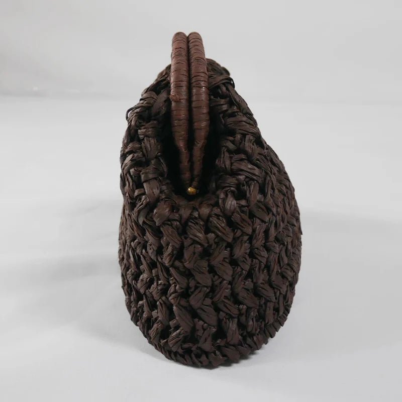 Sophia Geflochtene Stroh-Muschel-Clutch