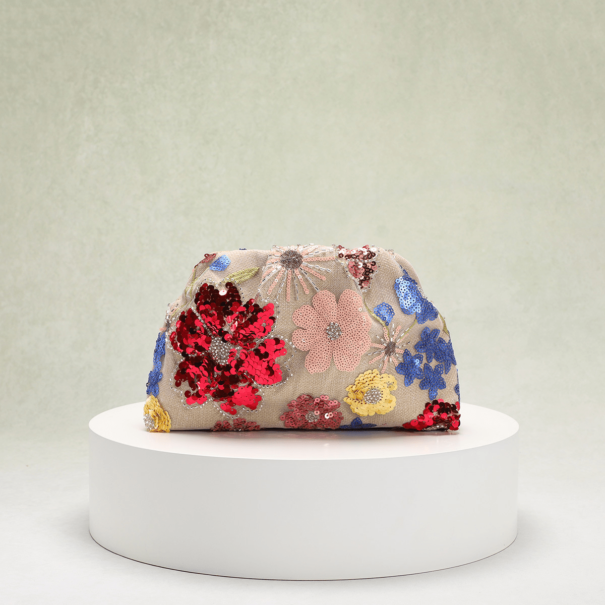 Violette Pailletten-Clutch