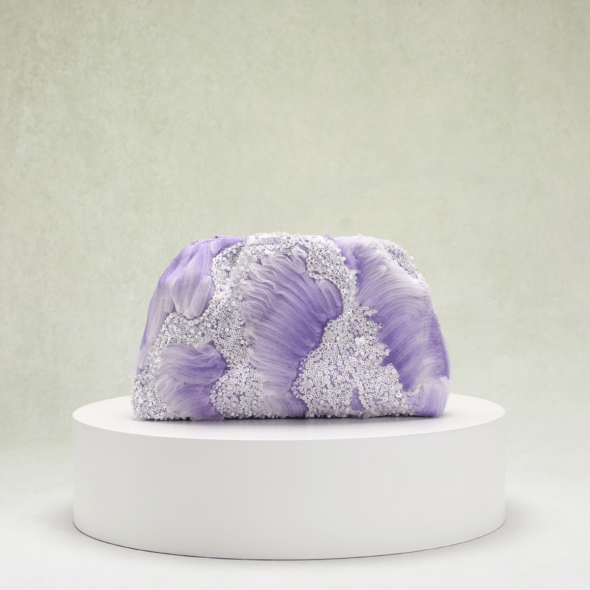 Violette Pailletten-Clutch