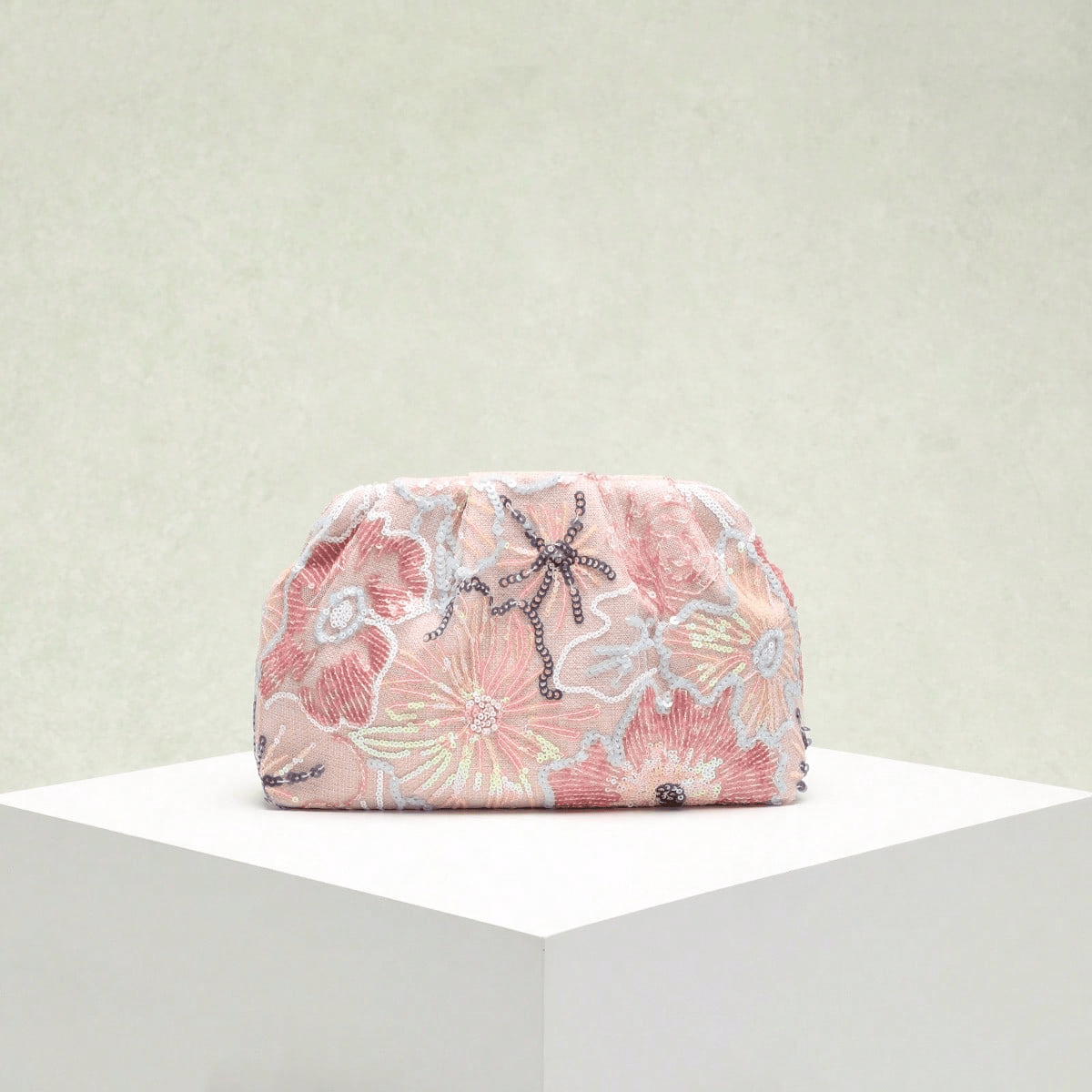 Violette Pailletten-Clutch